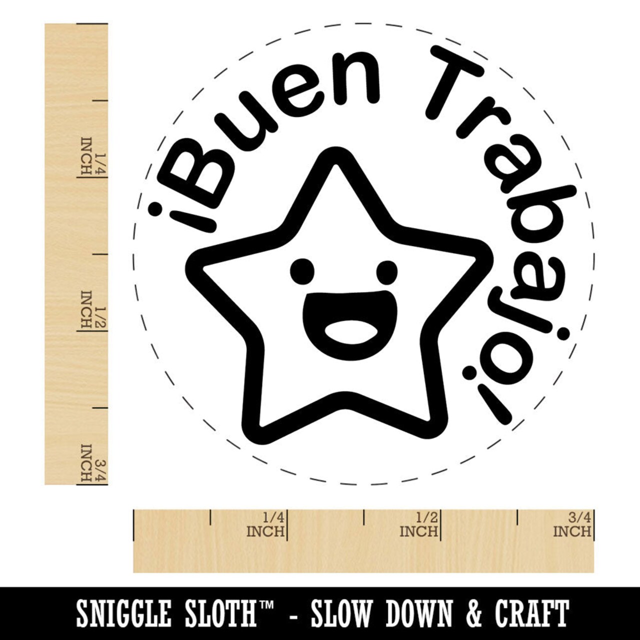 Buen Trabajo Spanish Star Compliment Teacher Stamp Self-Inking Rubber Stamp for Stamping Ink Stamper Crafting Planners